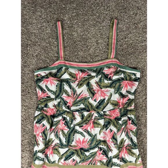 NWT Loft Paradise Tiered Maxi Dress Linen Tropical Leaf Floral Print Long 16 - Picture 8 of 13